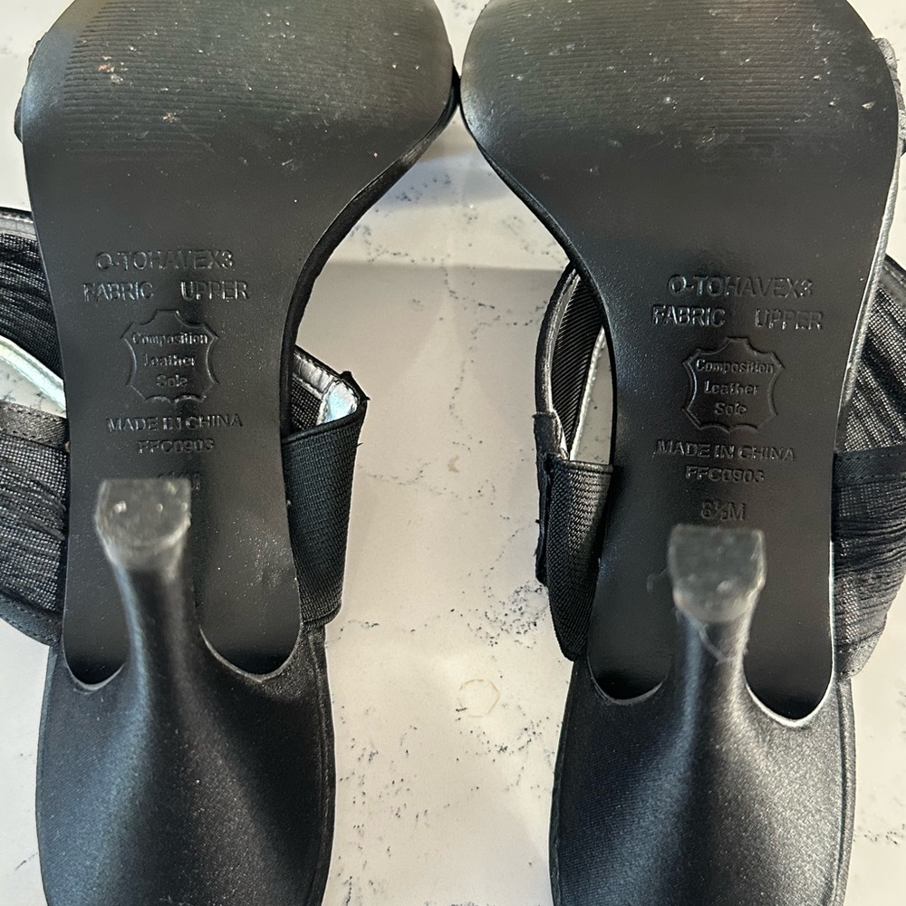 Nine West Black Strappy Open-Toe Heels - Picture 4 of 5